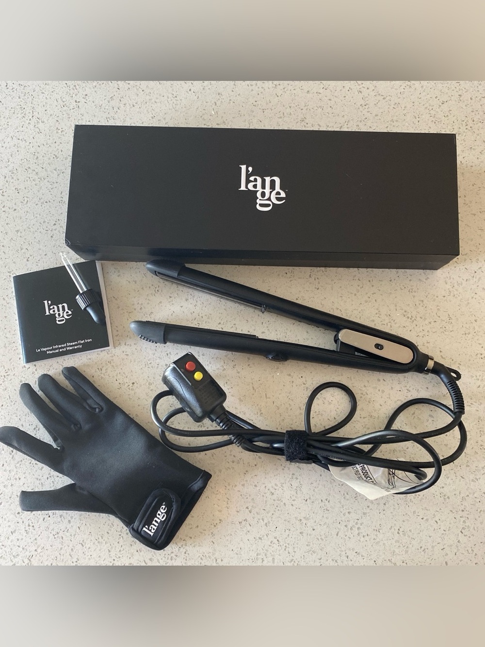 Lange Black Ceramic Hair Straightener - Black